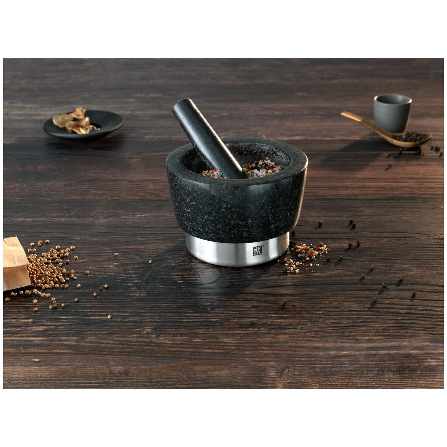 Granīta miezeris un piesta ZWILLING SPICES 15 cm, melna