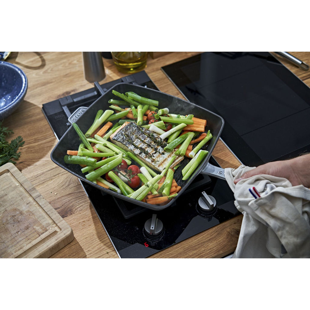 STAUB American Grill čuguna grillpanna 30 × 30 cm, grafītpelēka