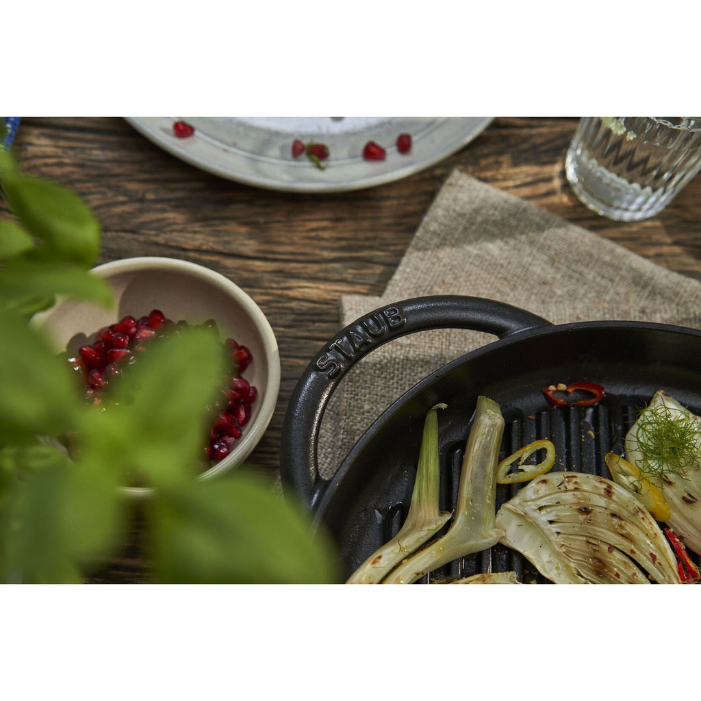STAUB Pure Grill čuguna grilpanna 26 cm, melna