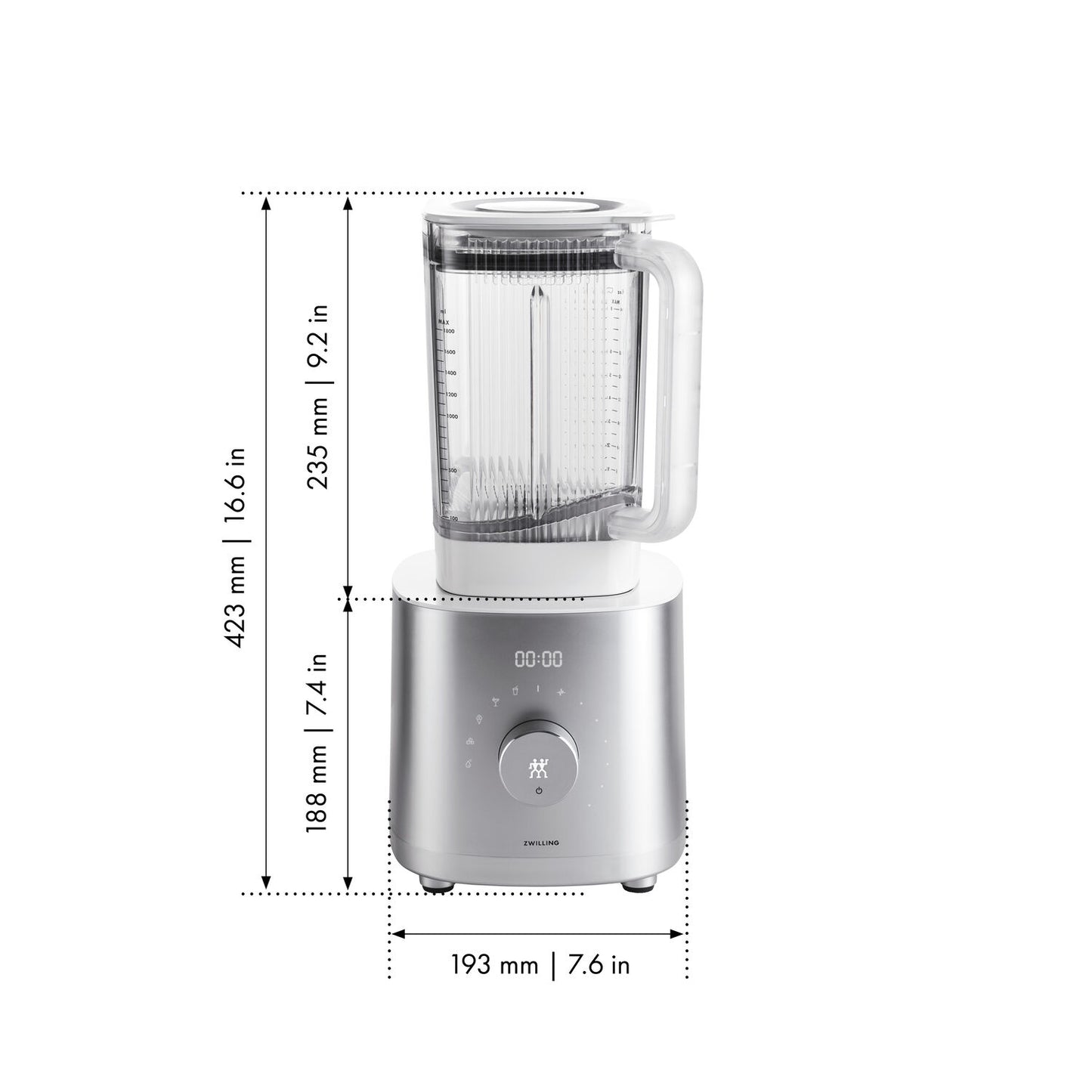 Lieljaudas krūzes blenderis ZWILLING Enfinigy 1600W, balts