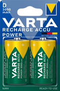 Apaļās baterijas lādējamas D VARTA Recharge Accu Power 3000mAh, 2gb.