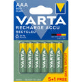 Baterijas lādējamas VARTA Recharge Accu Recycled AAA 800mAh, 6gb.