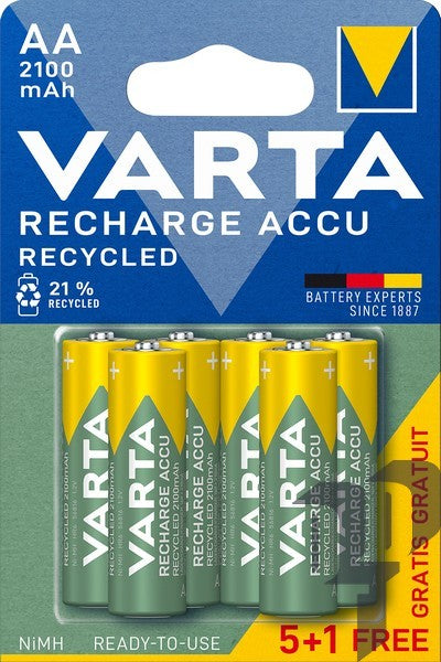 Baterijas akumulatori VARTA Accu Recycled 2100mAh AA, 6gab.