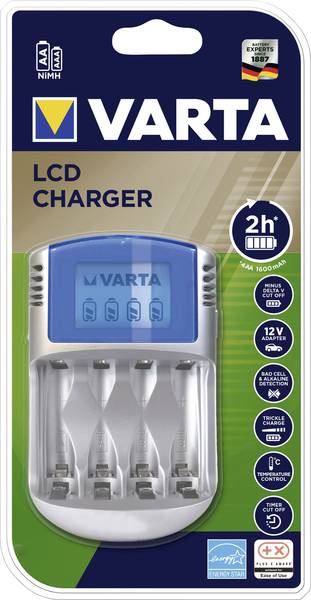 Bateriju (Accu) ladētājs VARTA LCD 4 vietas + auto 12V un USB adapteris