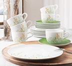 Porcelāna kafijas servīze Seltmann Weiden Liberty Meadow Grasses zaļa 6 personām, 18pr.