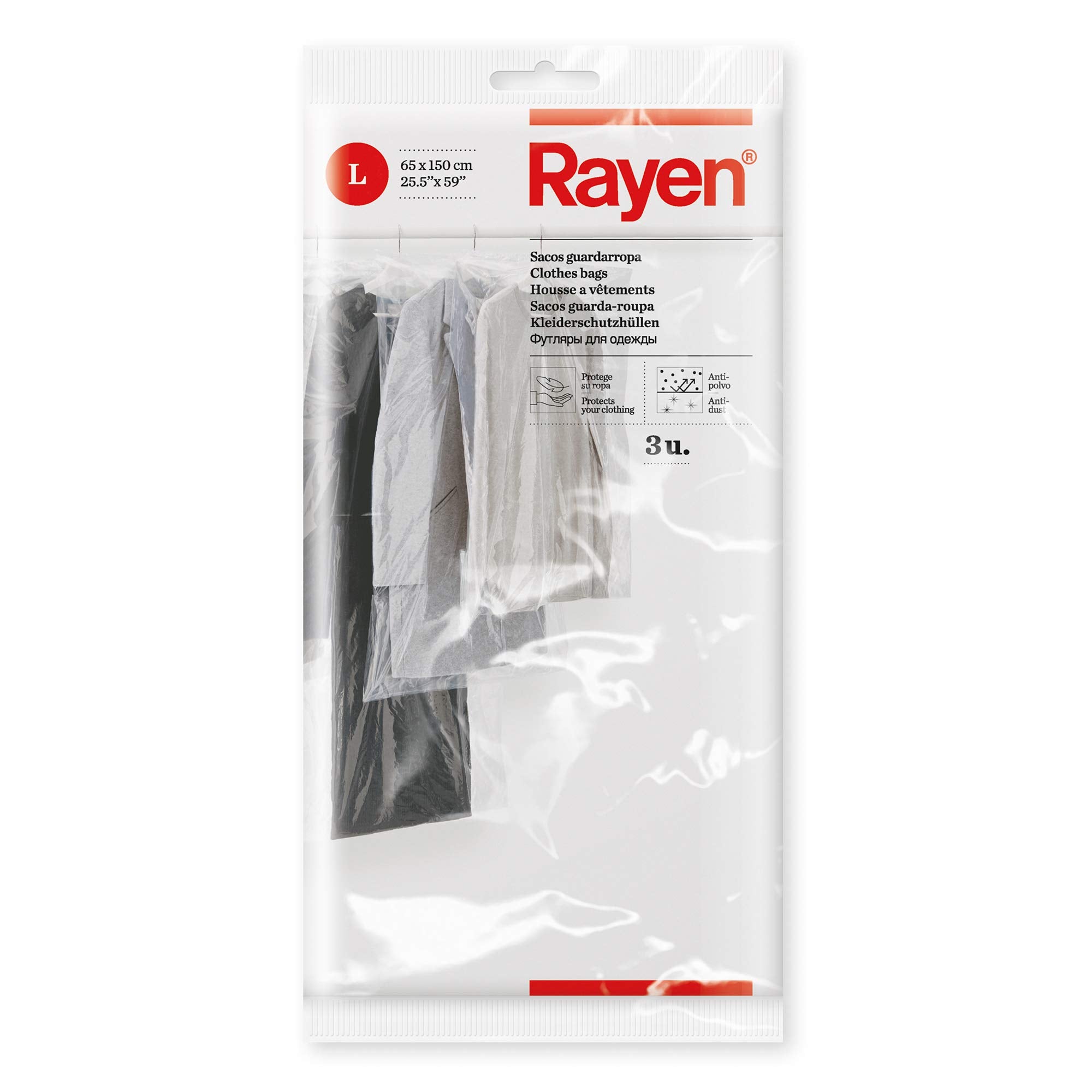 Apģērbu maisi RAYEN 6047.01 L, 65 x 150cm, 3gab.