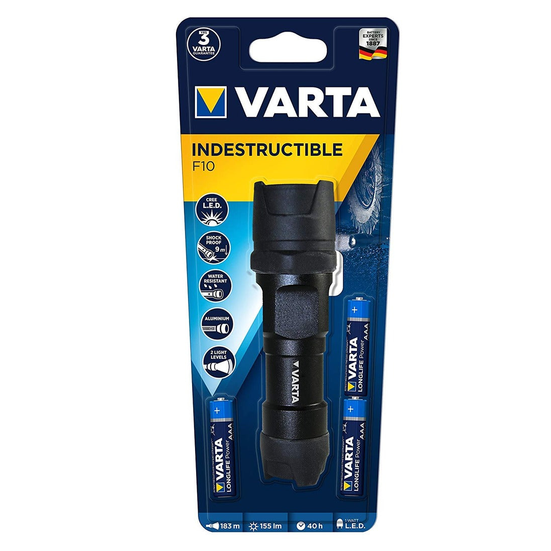 LED lukturis VARTA INDESTRUCTIBLE F10, 155lm
