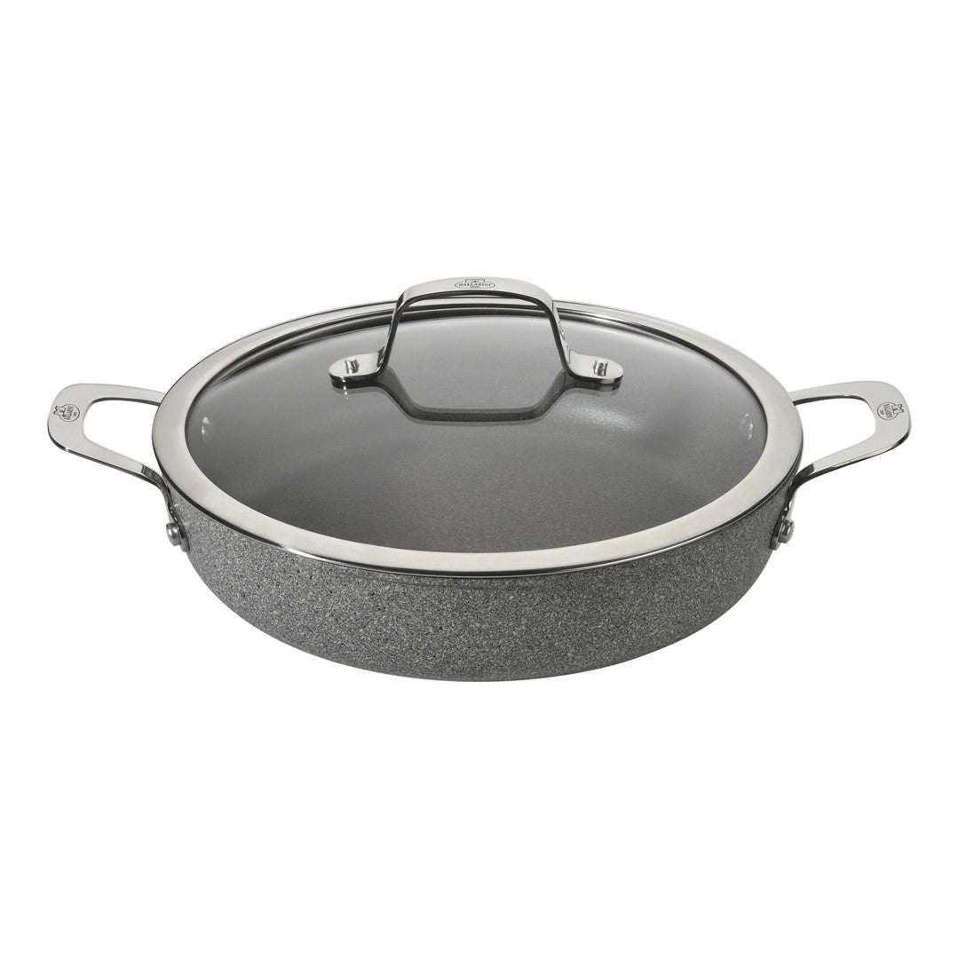 Indukcijas dziļā ar 2 rokturiem panna Ballarini Salina Granitium 28cm, ar vāku