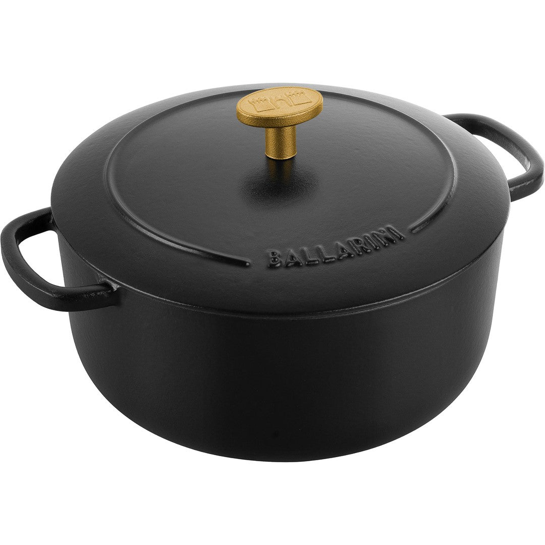 Čuguna sautējamais katls ar vāku Ballarini BELLAMONTE 2.6l melns