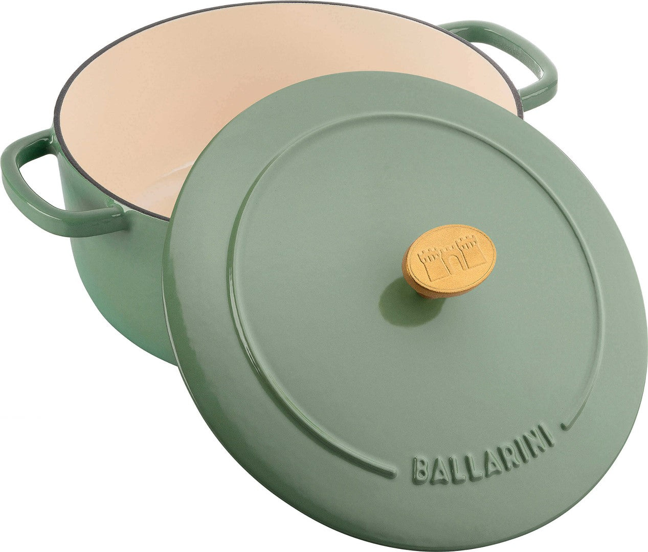 Čuguna sautējamais katls ar vāku Ballarini BELLAMONTE 3.0l zaļš