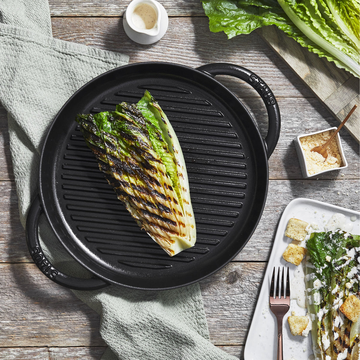 STAUB Pure Grill čuguna grilpanna 26 cm, melna
