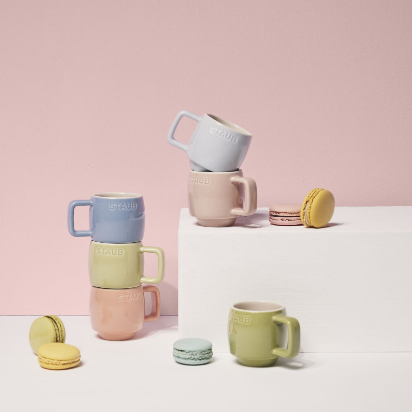 Keramikas espresso krūzes Staub Ceramique macaron 100 ml, 6gab.