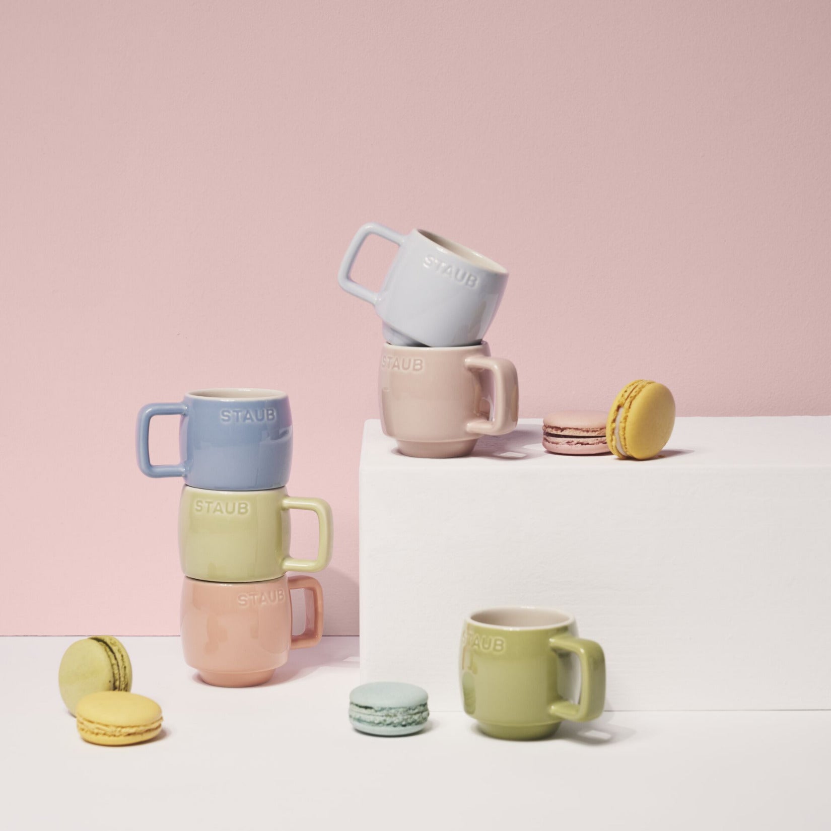 Keramikas espresso krūzes Staub Ceramique macaron 100 ml, 6gab.