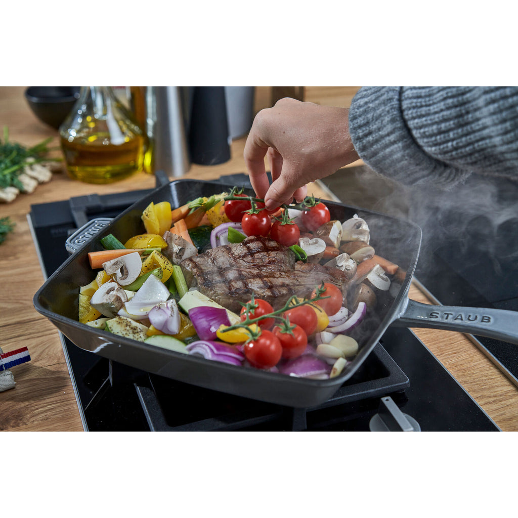 STAUB American Grill čuguna grillpanna 30 × 30 cm, grafītpelēka