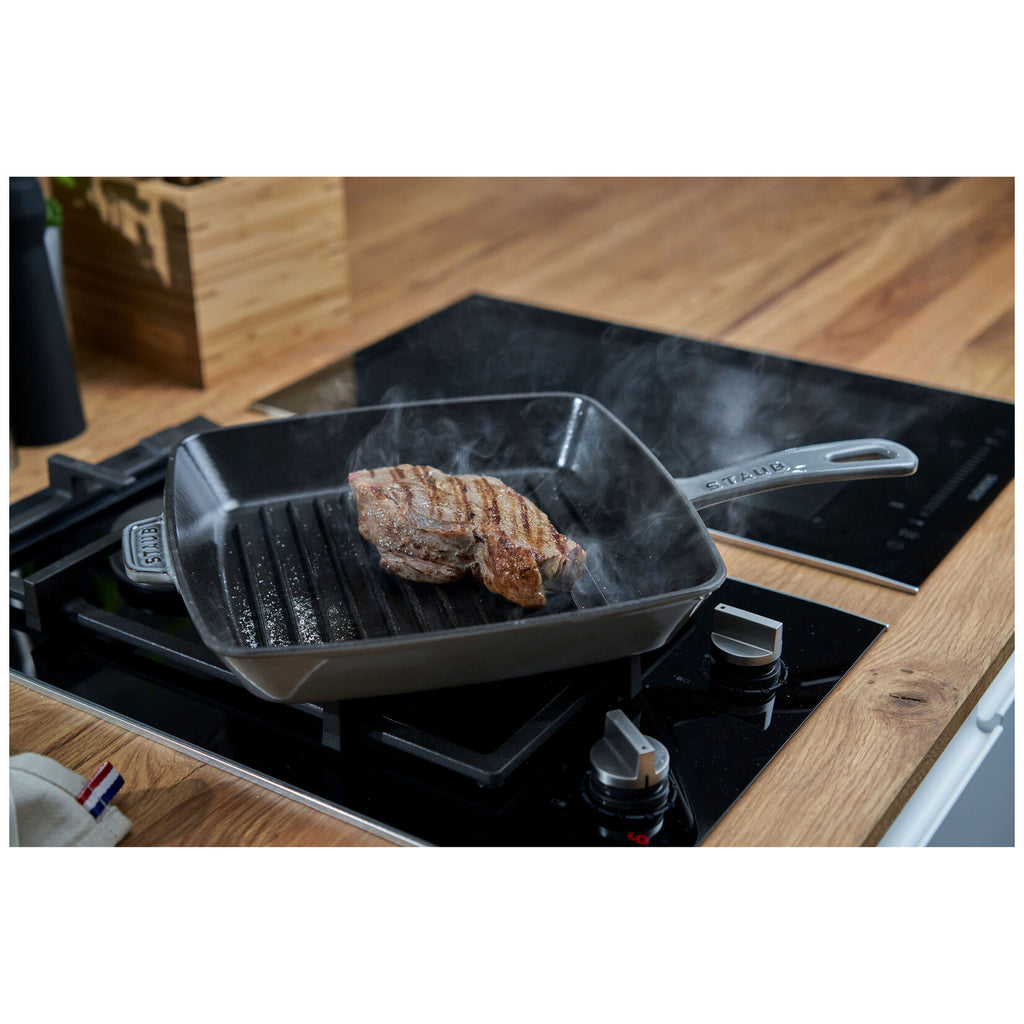 STAUB American Grill čuguna grillpanna 30 × 30 cm, grafītpelēka
