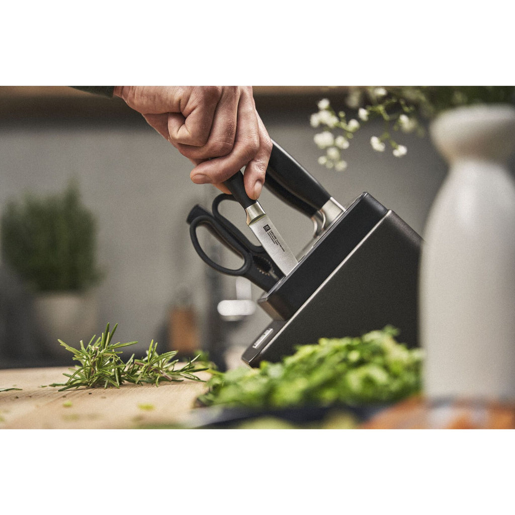 ZWILLING FOUR STAR nažu komplekts asināšanas blokā, 7 daļas, antracīts