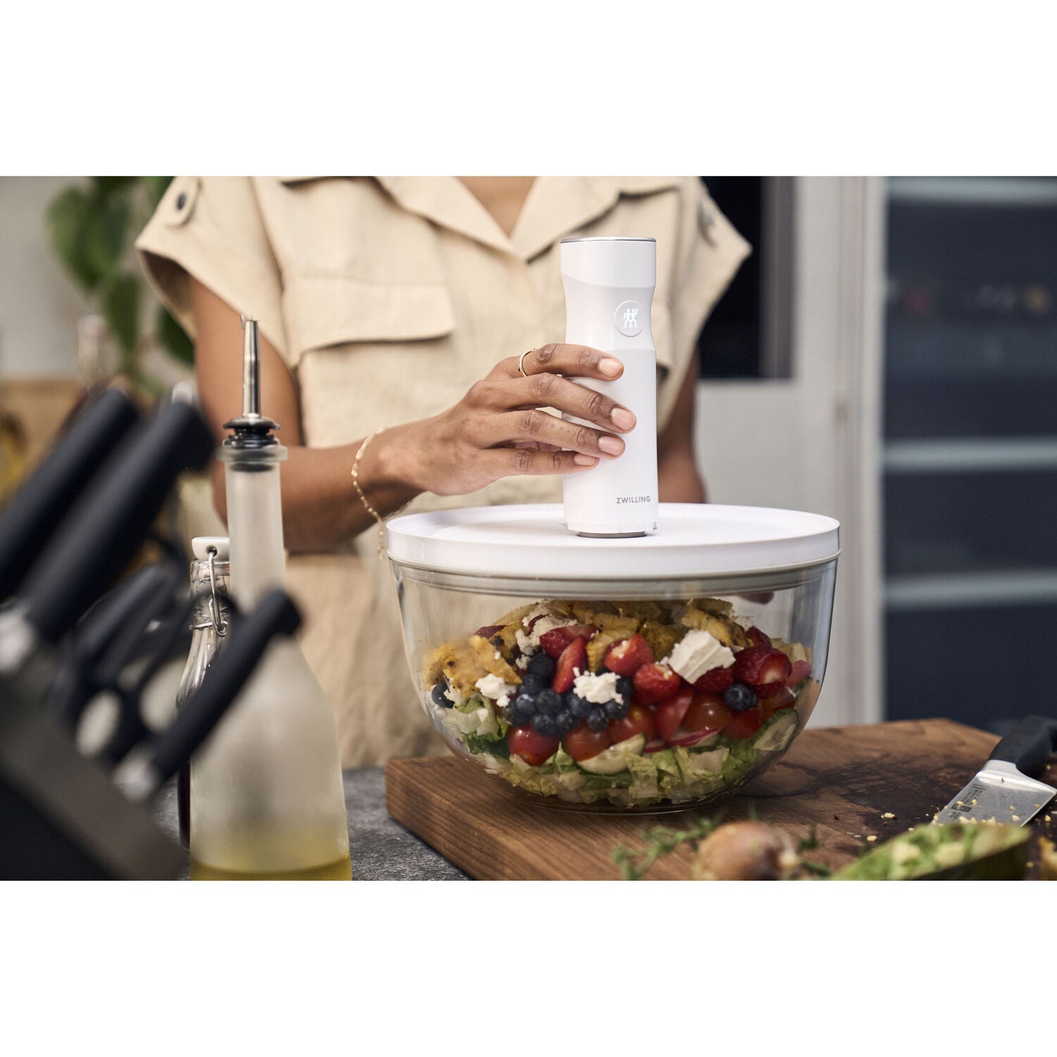 Stikla bļoda 24cm ar vakuuma vāku ZWILLING FRESH & SAVE Bowls L, 4.0L