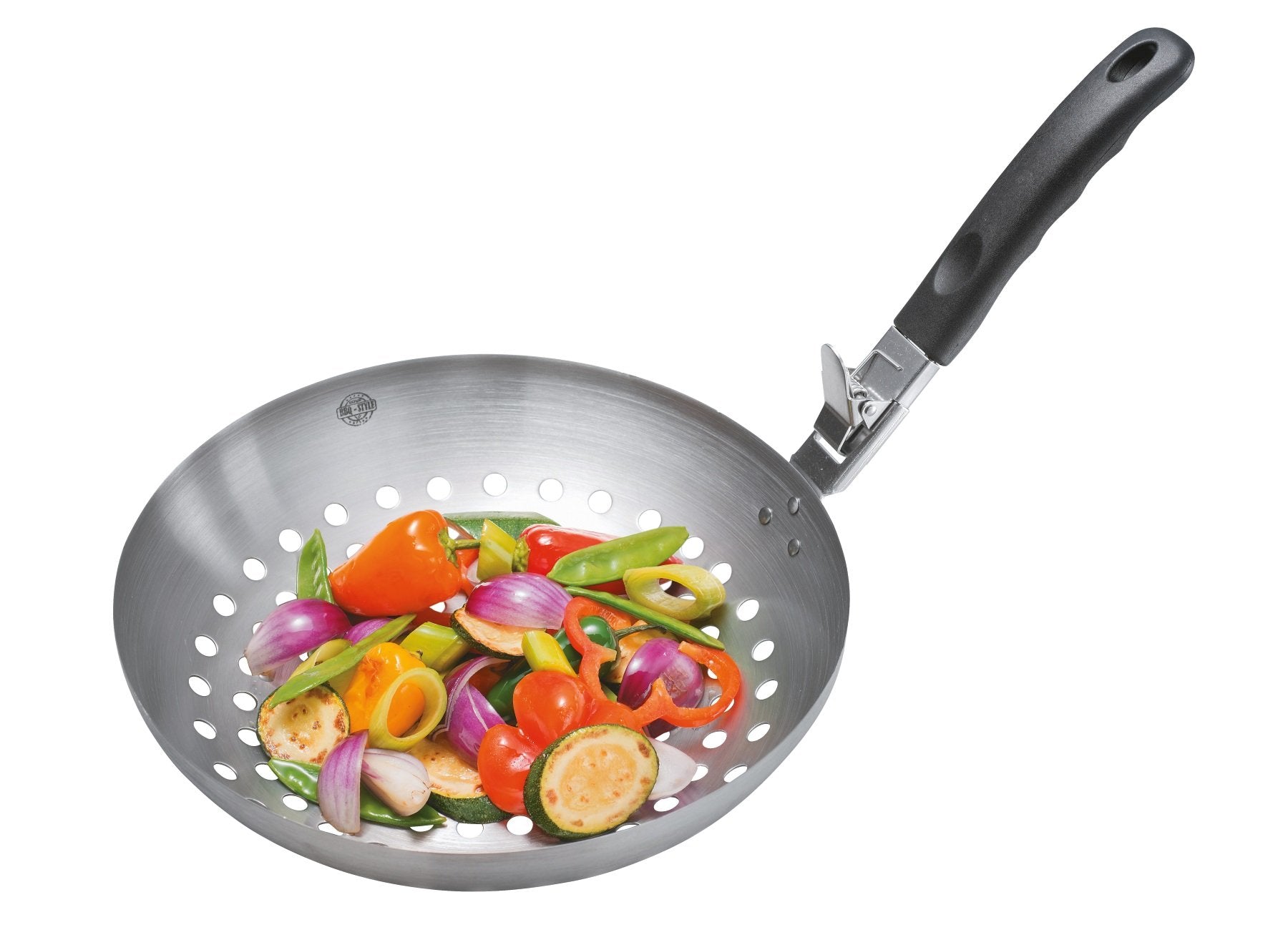 Grila wok panna ar noņemamu rokturi GEFU BBQ, 28cm