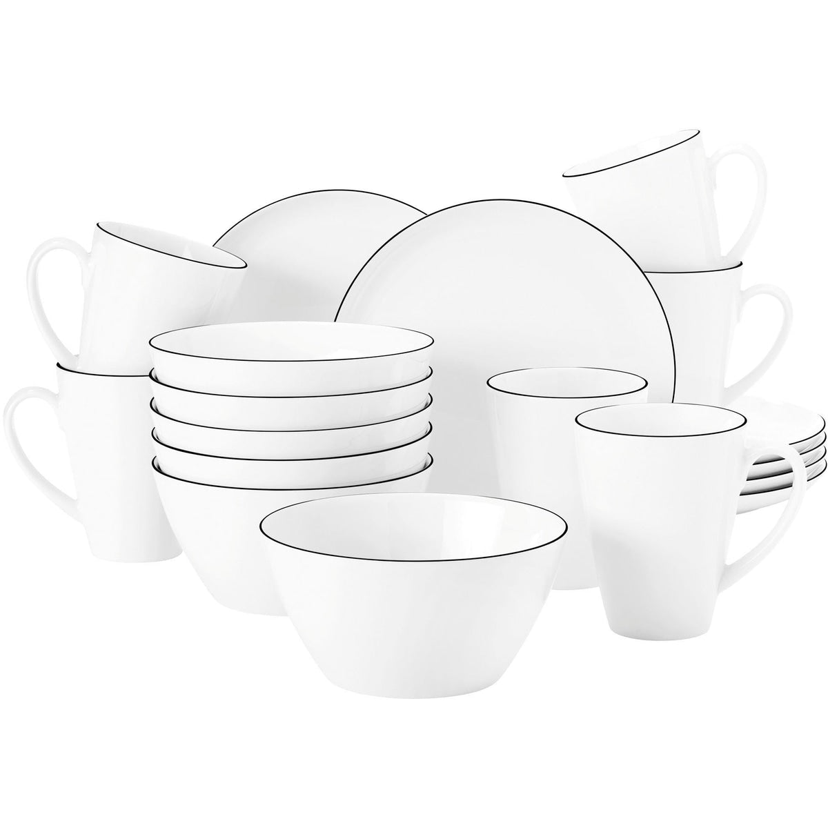Porcelāna brokastu servīze Black Line Seltmann Weiden 6pers. 18pr.