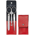 ZWILLING TWINOX Zestaw do manicure - czerwone skórzane etui, 3 elementy