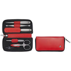 ZWILLING Premium manikīra un pedikīra komplekts 5 gab., sarkanā ādas maciņā