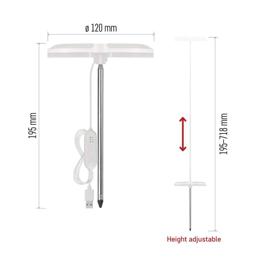 LED augu lampa ar taimeri un dimmeri, pilnspektra, 39 diodes, EMOS