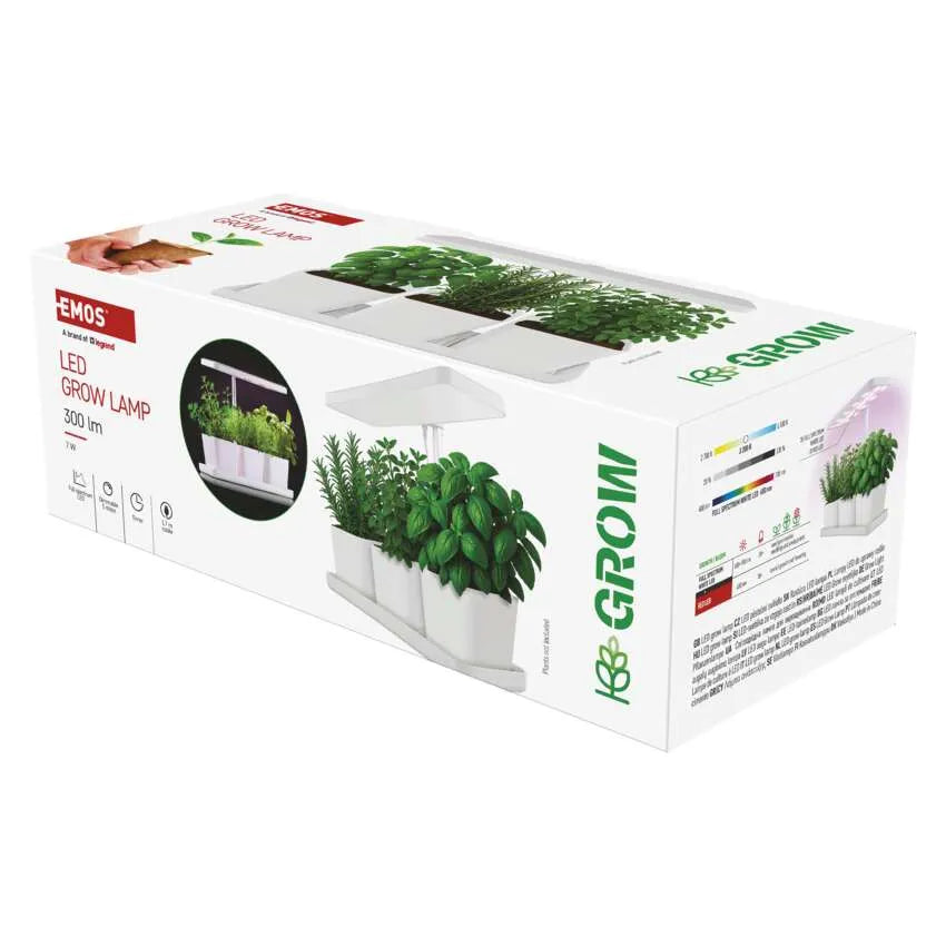 LED Plant Lamp with Timer and Dimmer, Full Spectrum, 30 Diodes 7W 300lm EMOS