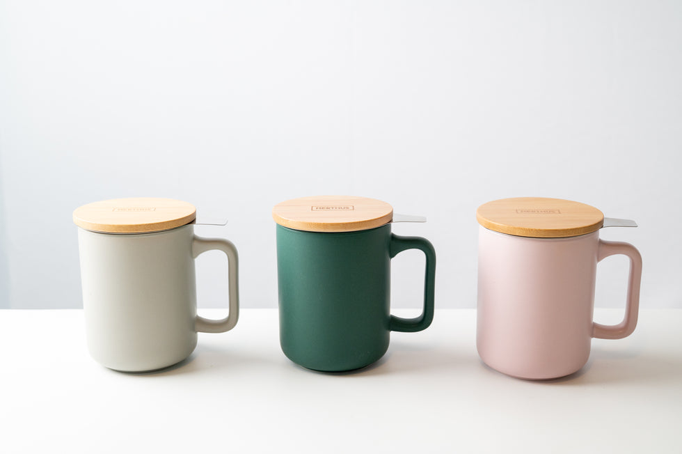 Nerthus porcelāna krūze ar nerūsējošā tērauda tējas sietīņu, 375 ml, rozā