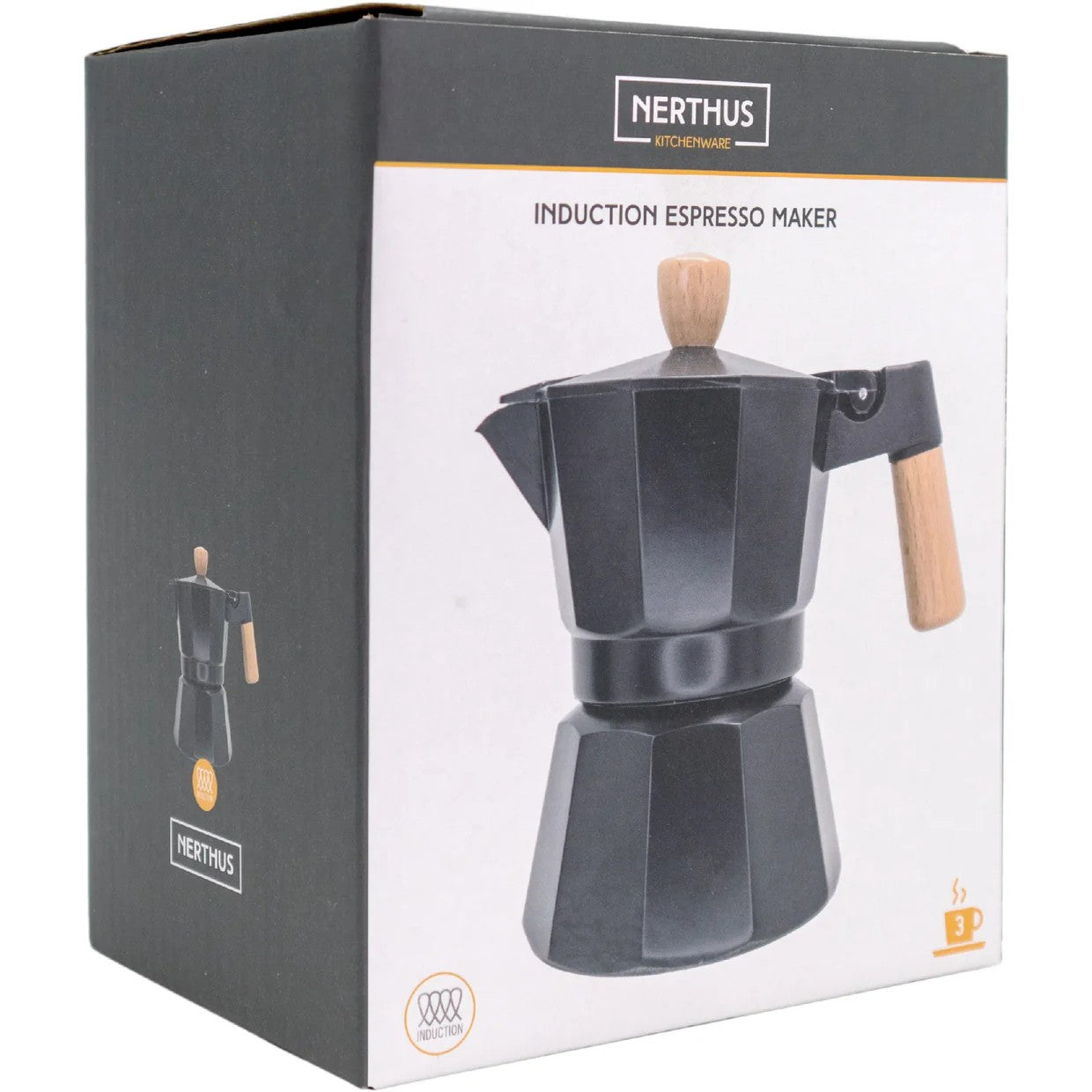 Indukcijas moka kafijas kanna melna | 6 tasītēm