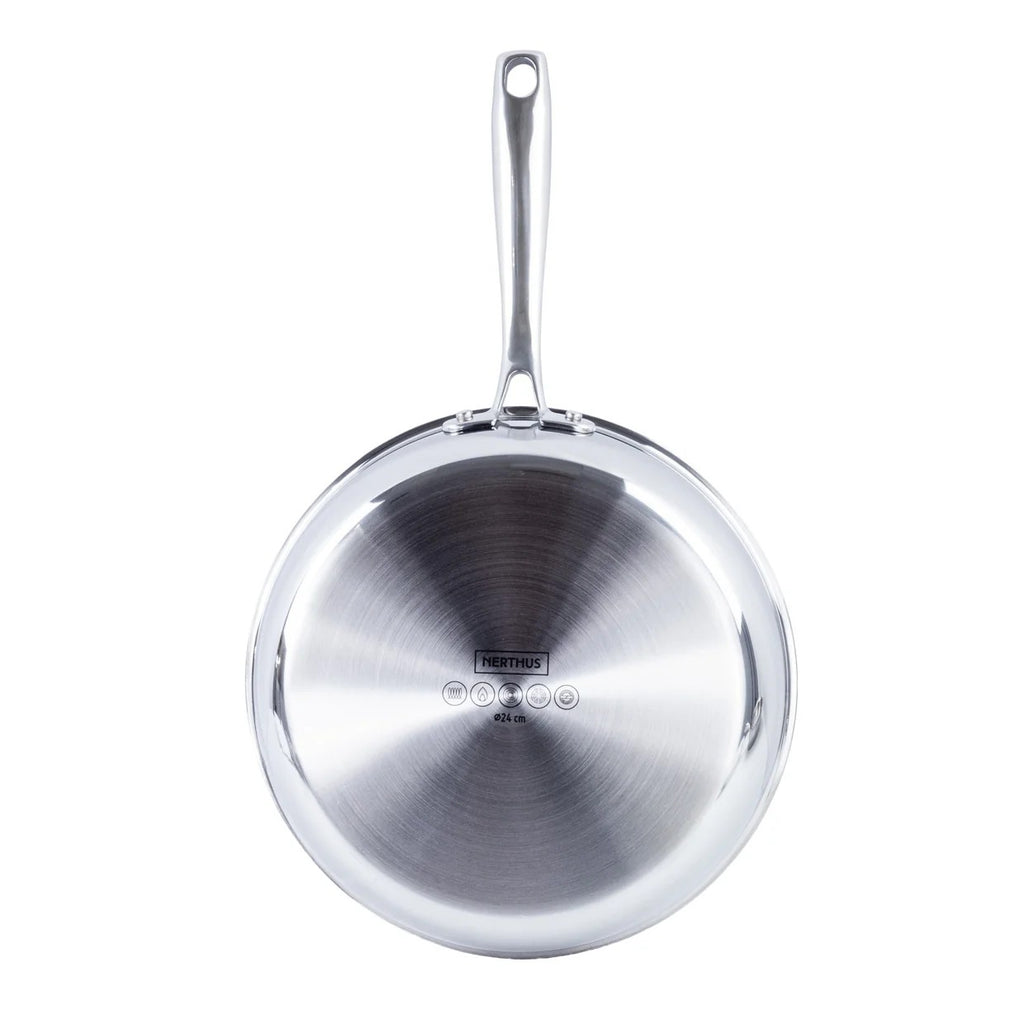 Nerthus 3-ply Stainless Steel Frying Pan 24cm | Full Induction