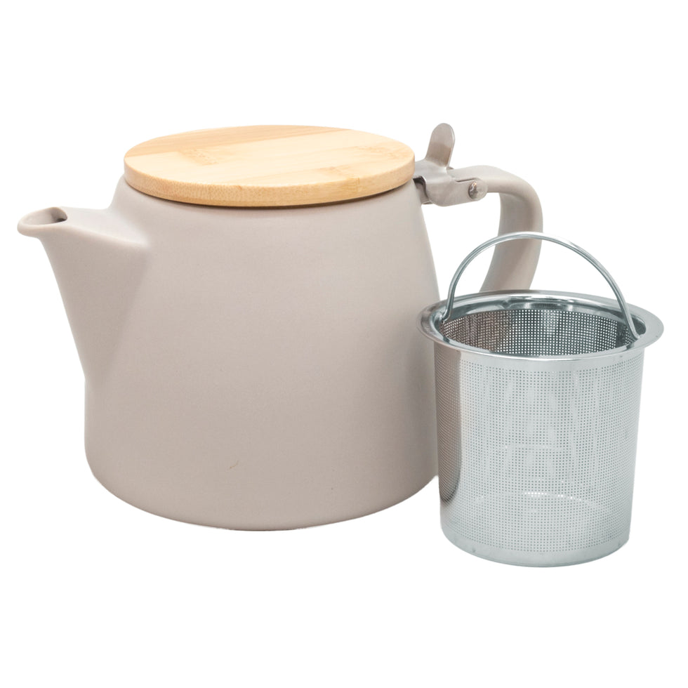 Nerthus porcelāna tējkanna ar sietiņu, 500 ml, pelēka