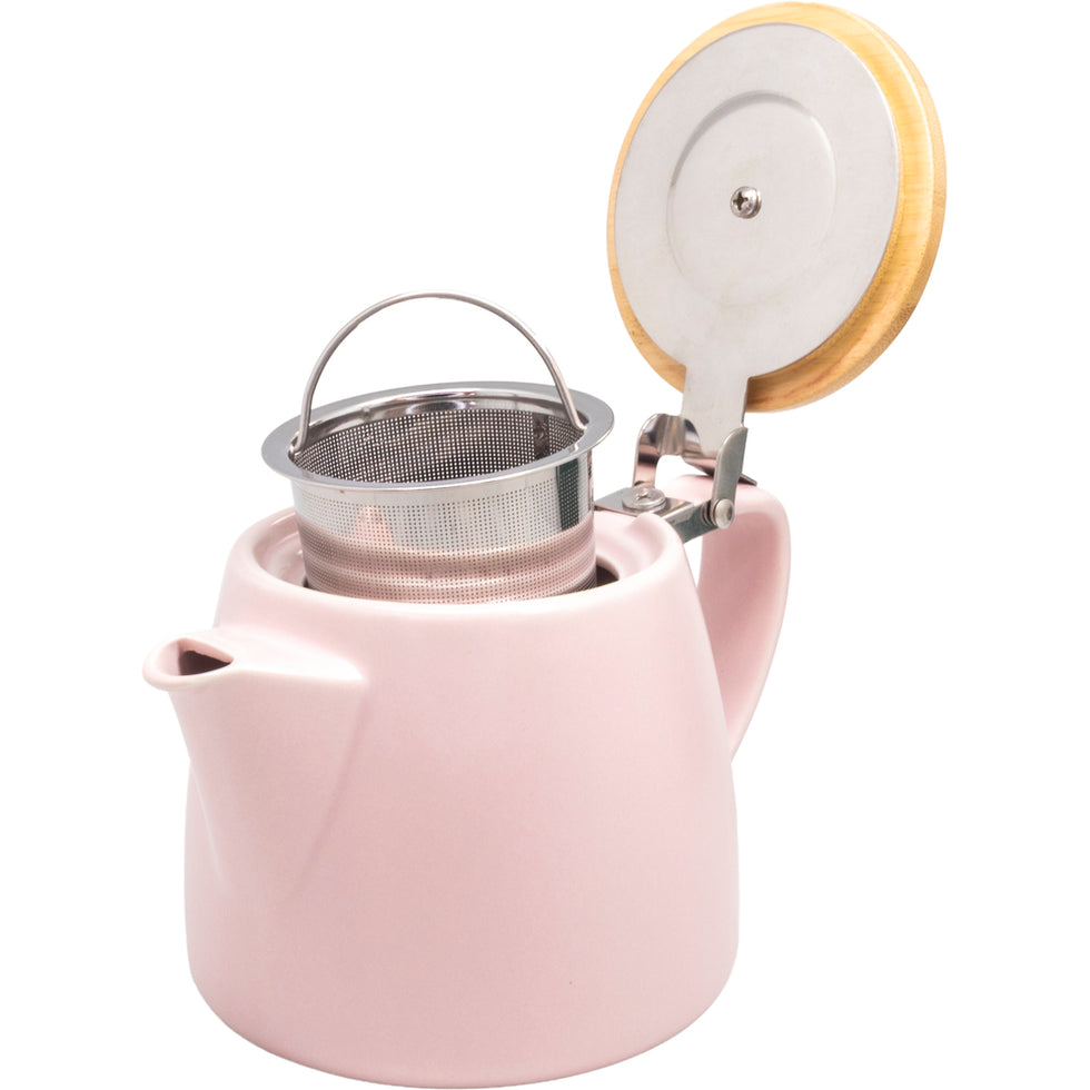 Nerthus porcelāna tējkanna ar sietiņu, 500 ml, rozā