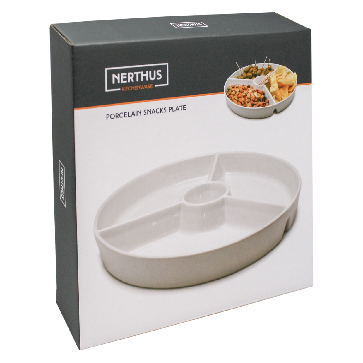 Nerthus apaļš porcelāna šķīvis uzkodām 18.5cm