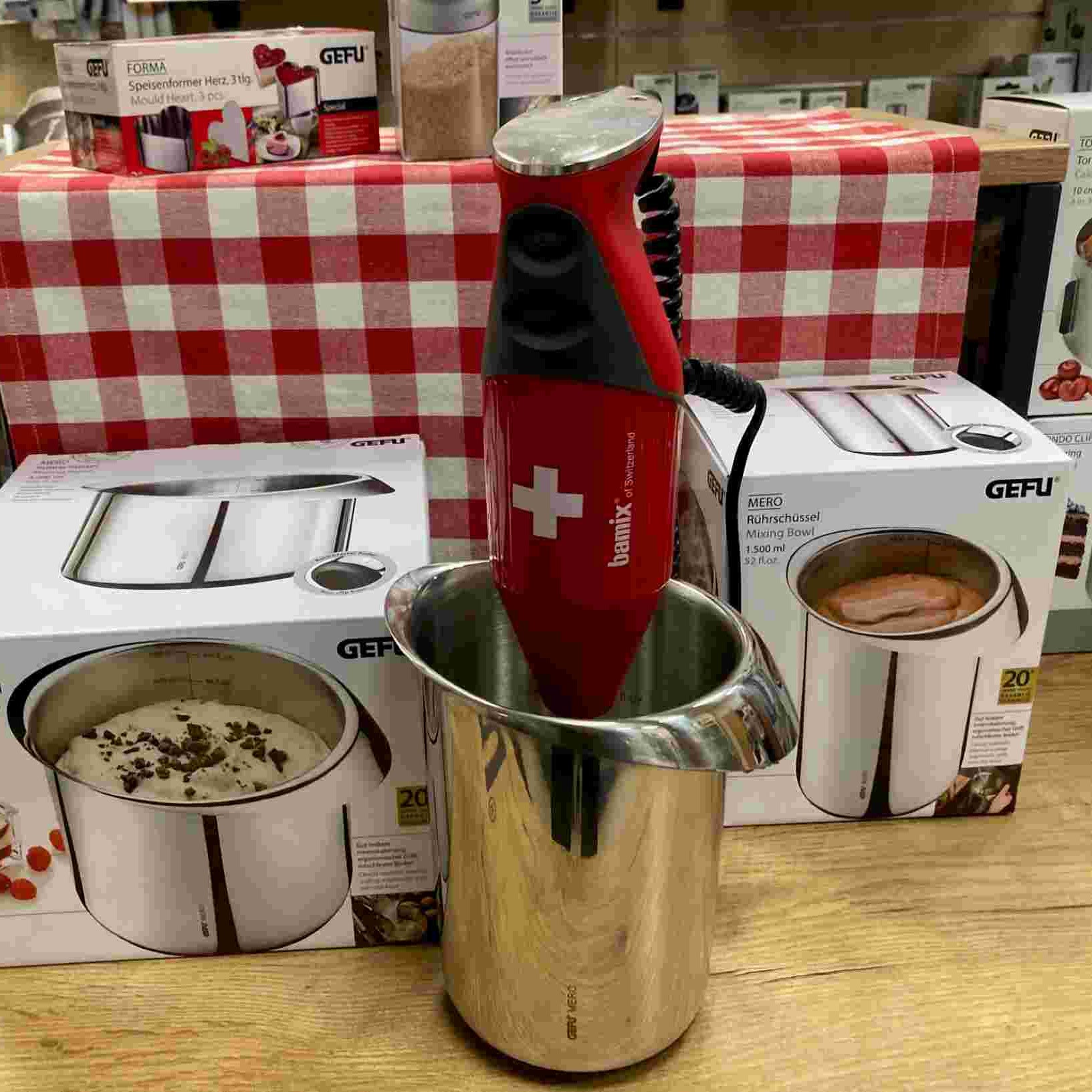 BAMIX Swissline M200 RED Cross blender set