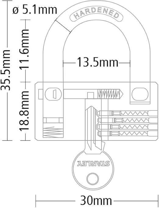 Piekaramā atslēga 30mm Stanley misiņa S742-045
