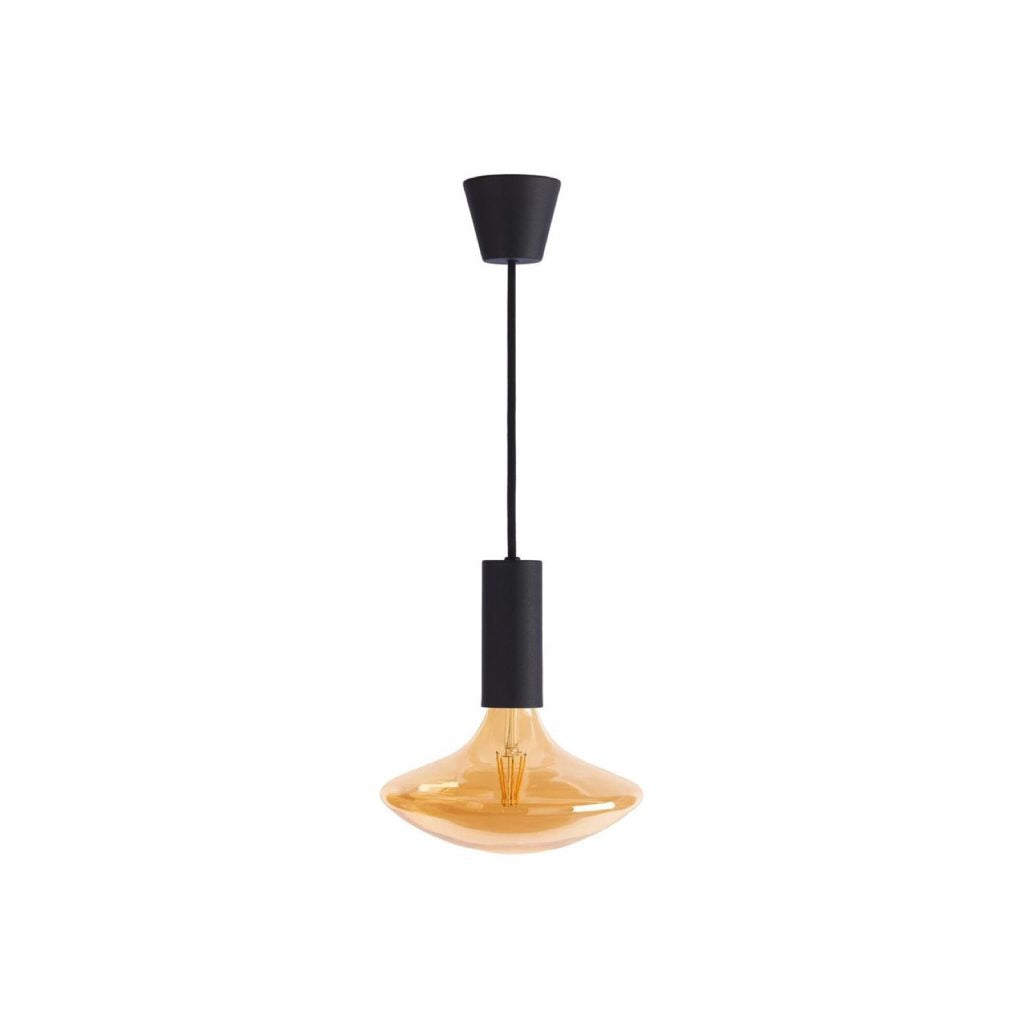 LED griestu lampa Sylvania Pendant Black 1650mm + Sylcone retro GA200 4.5W