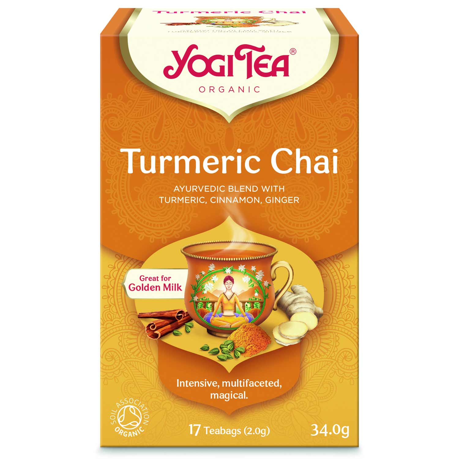 BIO kurkumas tēja Yogi Tea Kurkuma Chai 17 tējas maisiņi