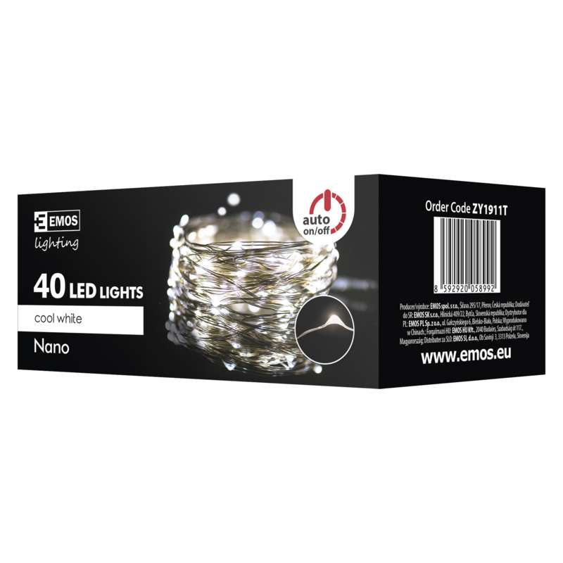 LED virtene EMOS 40LED 2.4W balta nano stieplīte CW IP44 4m ZY1911