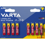 Baterijas VARTA Longlife Max Power Alkaline AAA 1.5V, 8gb.