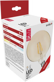 LED spuldze AVIDE VINTAGE Filament G95 E27 8W 720lm 2400K dim.