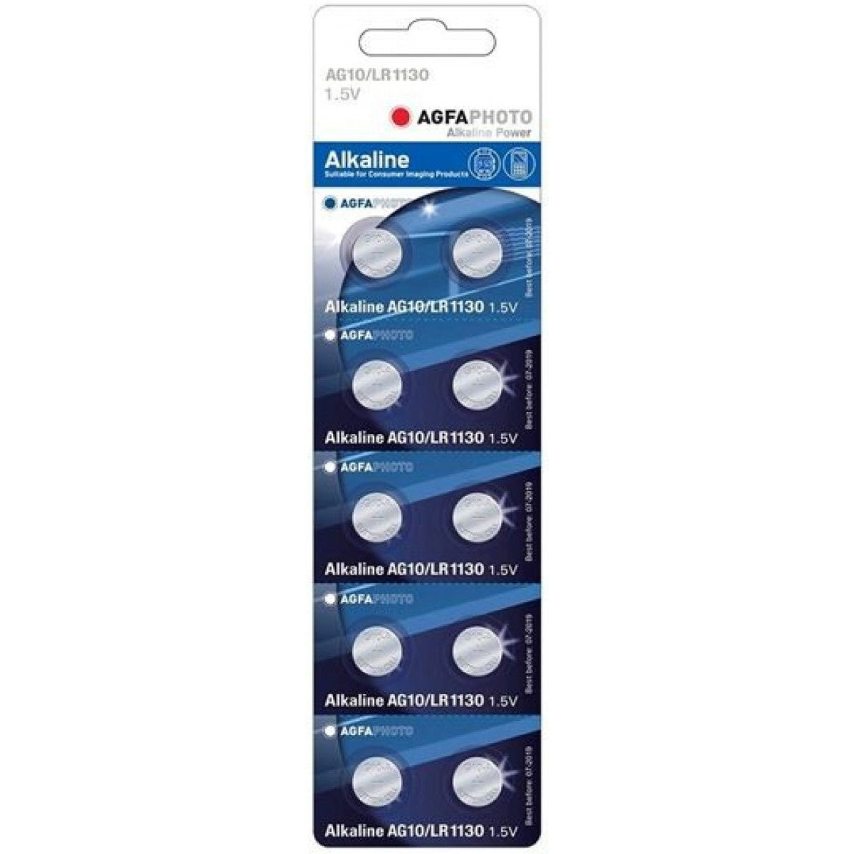 Baterijas AG10 (LR1130) 1.5V baterijas AGFAPHOTO Alkaline 10gb.