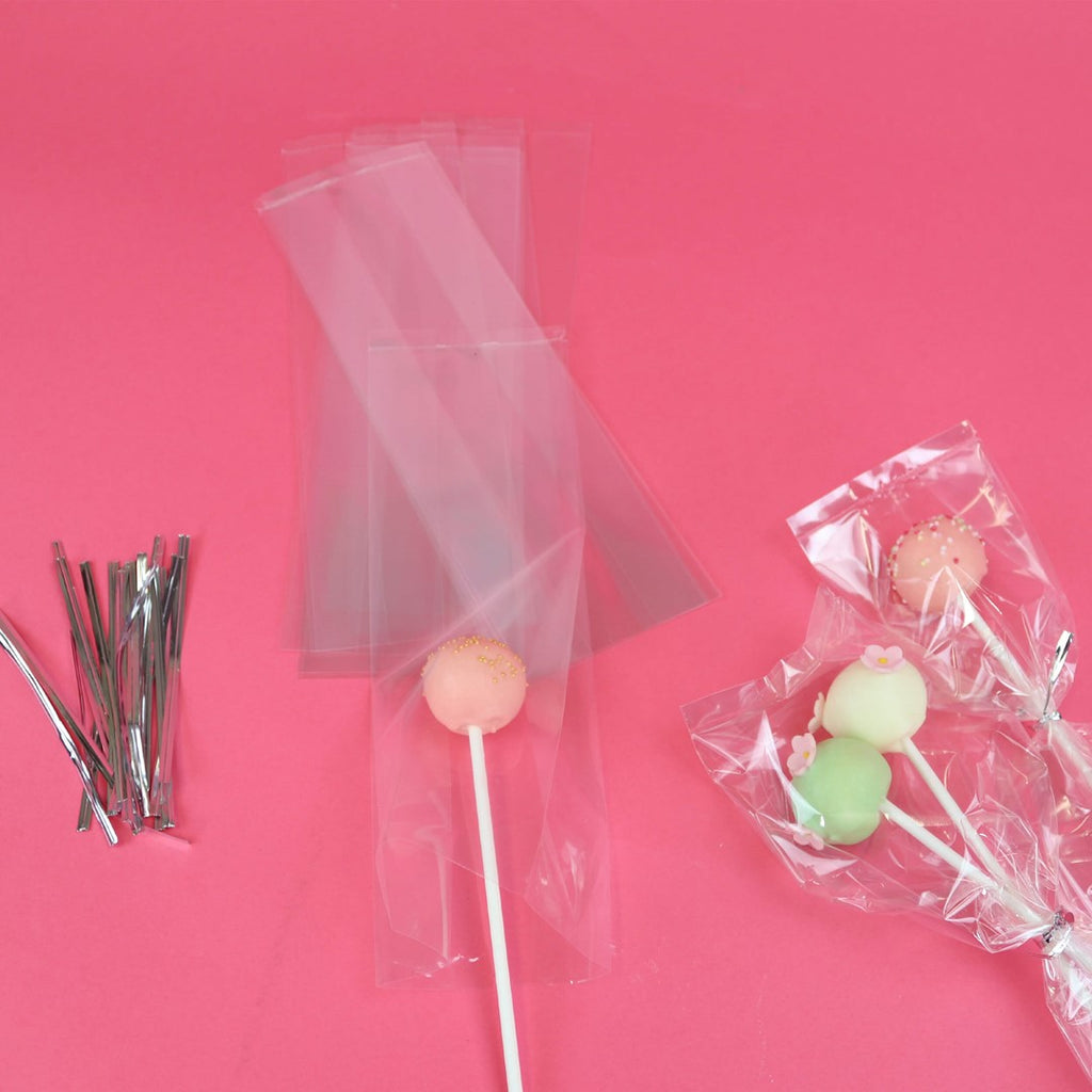 Caurspīdīgi maisiņi konfektēm uz kociņa 254 x 76mm PME Cake Cake Pop Bags 25gab