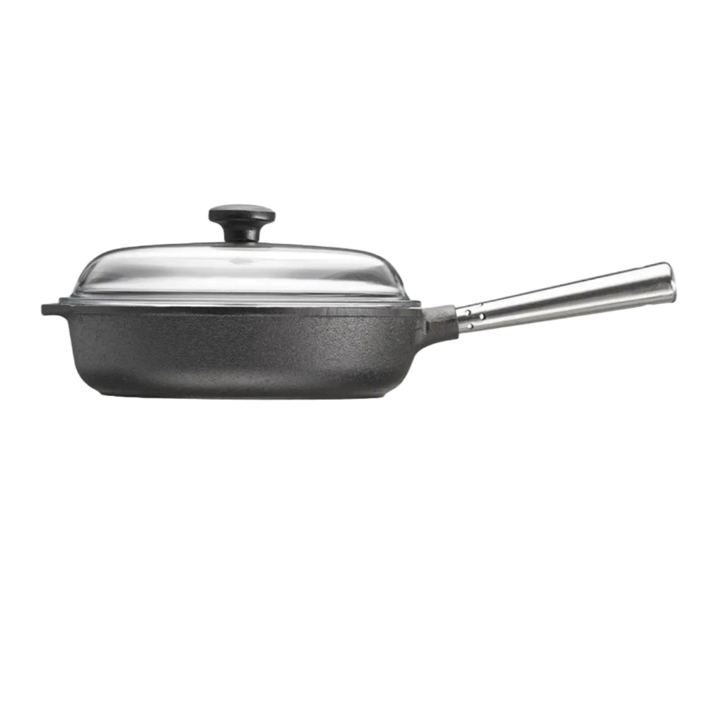 Skeppshult Professional čuguna dziļā panna ar stikla vāku 25 cm