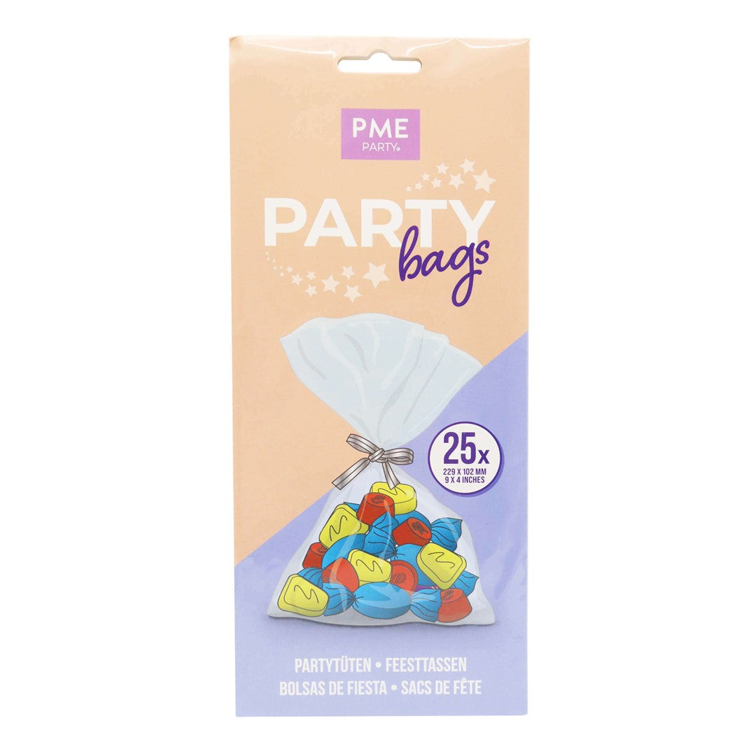 Caurspīdīgi dāvanu maisiņi saldumiem PME Cake 229 x 102mm, 25gab.