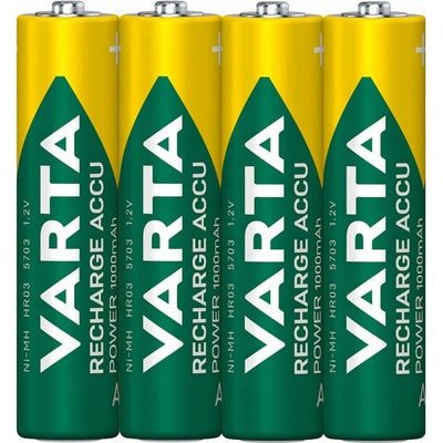 Baterijas lādējamas VARTA Recharge Accu Power AAA, 1000mAh, 4gab.