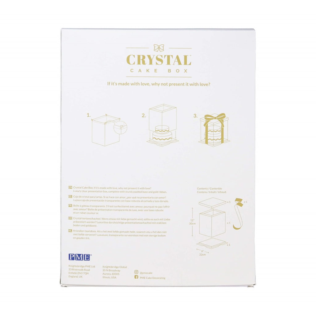 Caurspīdīga kūku dāvanu kaste PME Cake Crystal Cake Box 20cm kūkai