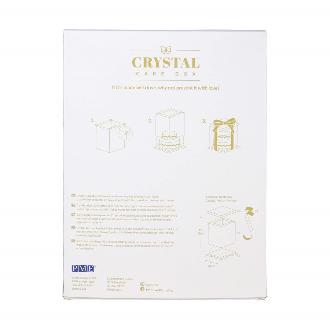 Caurspīdīga kūku dāvanu kaste PME Cake Crystal Cake Box 20cm kūkai