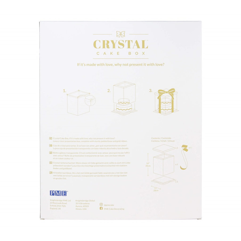 Caurspīdīga kūku dāvanu kaste PME Cake Crystal Cake Box 25cm