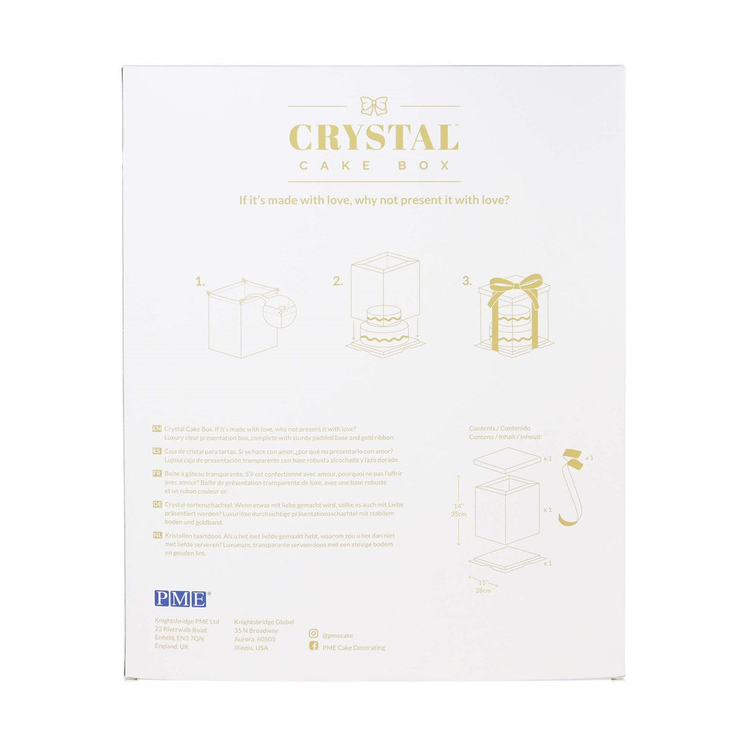 Caurspīdīga kūku dāvanu kaste PME Cake Crystal Cake Box 25cm