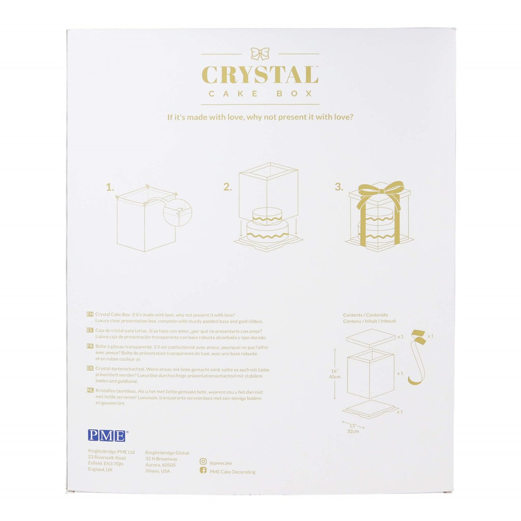 Caurspīdīga kūku dāvanu kaste PME Cake Crystal Cake Box 30cm